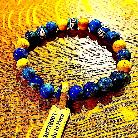PALA SANTO LAPIS BRACELET STRETCH NEW HEALING STONES - Picture 3 of 3